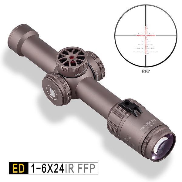 NEW DISCOVERY ED 1-6X24IR Riflescope Red Dot BDC FFP Reticule,30mm Tube Dia