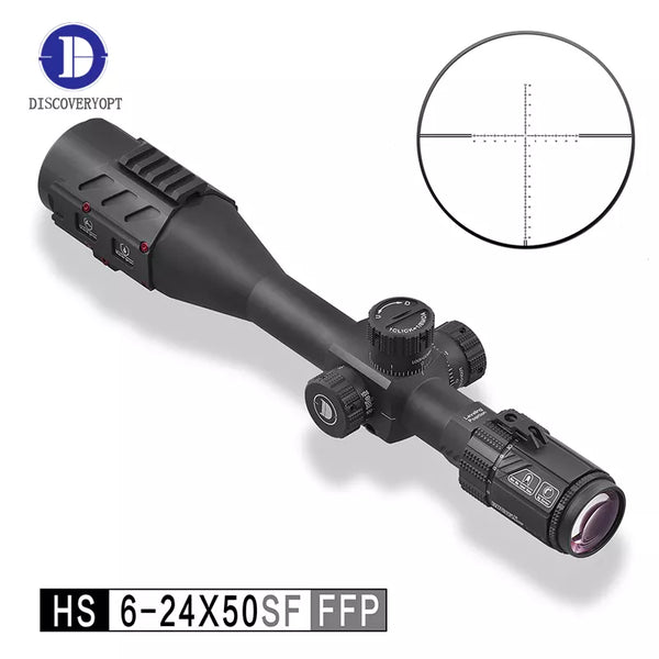 NEW DISCOVERY HS 6-24X50 SF FFP High End Tactical Riflescope With Free Rail.