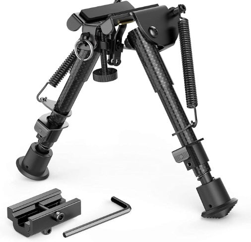 DISCOVERY CARBON FIBER 6-9 inches Rifle bipod,Spring Return+20mm Adapter