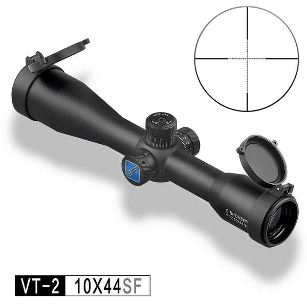 DISCOVERY VT-2 10X44 SF Hunting Riflescope Mil Dot reticle Side Wheel Parallax.