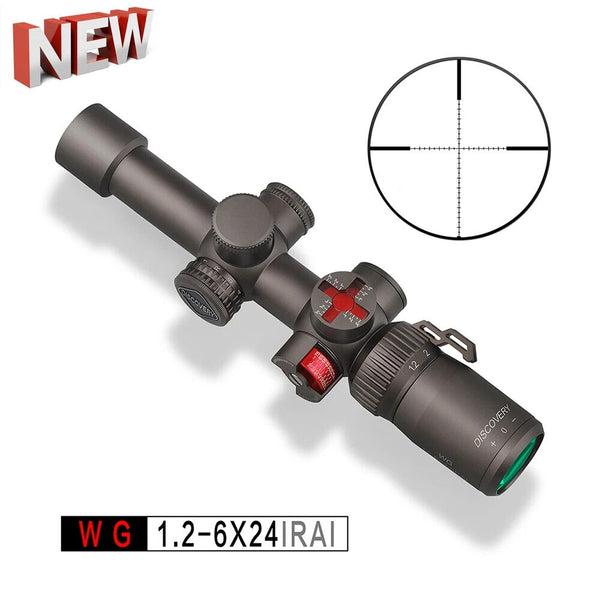 DISCOVERY WG 1.2-6X24 IRAI R&G Illuminated,Mil-Dot,Angle Indicator,Tan color Riflescope.